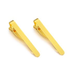 Tie Clips for Men, Men's Tie Clips, Necktie Clips for Wedding Anniversary Business (2PCS Gold)