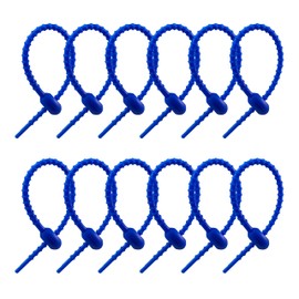 Silicone Cable Ties 7.28 Inches - Reusable Silicone Zip Ties for Bag - Cord Ties for Charging, Electrical Cords - Cable Ties Reusable for Home, Office, Kitchen, School, 12 Pcs