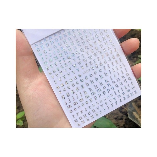 26 Letters Nail Decal Sticker English Latin Alphabet Uppercase Lowercase