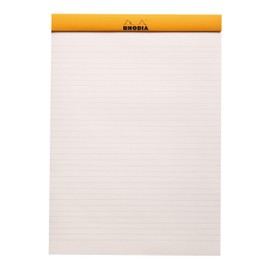 Rhodia"R" Premium Stapled Notepad - Lined 70 sheets - 8 1/4 x 11 3/4 - Black Cover