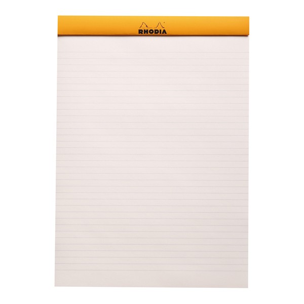 Rhodia"R" Premium Stapled Notepad - Lined 70 sheets - 8 1/4 x 11 3/4 - Black Cover