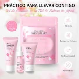 Set de Regalo Sakura para Cuidado Facial BeauBase, 22 Piezas con Mascarilla de Barro, Crema de Ojos, Mascarilla Labial, Hidratante para Mujer y Niñas, Piel Suave