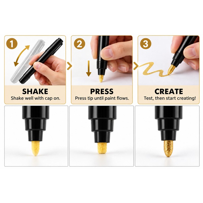 2-Pack Metallic Mirror Marker Pens for DIY Art – Chrome