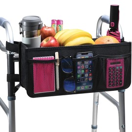Medical king Walker Basket, Walker Bag, Walker Accessories Cup Holder - Easy Installation Walker, Basket for Foldable Walker Storage Bag