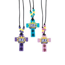 Queen of the Castle He Lives Necklace Craft Kit - Makes 12 Religious Craft Kit for Sunday School Bible Studies Easter Activities