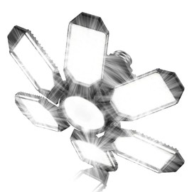 POLARPRA Garage Light - Led Light Bulbs 150 Watt Equivalent 15000LM Garage Lights Screw into Bulb E26 Socket w/ 6 Deformable Panels 6500K Led Shop Lights for Base Basement Workshop Warehouse Attic