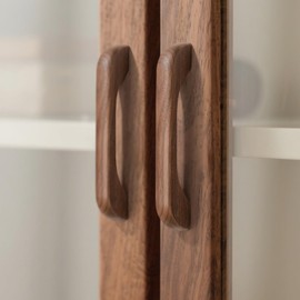 AENZOOY 6 Pack Walnut Wood 3.78 Inch (96 mm) Wood Kitchen Pulls Cabinets Furniture Pull for Dresser Wardrobe Cupboard Drawer Knobs