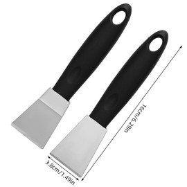 2pcs Professional 3D Printer Scraper Set, Stainless Steel Paint Straight & Curved Head Scraping Tools for Model Removal Durable 3D Printer Bed Accessories with Non-Slip Plastic Grip