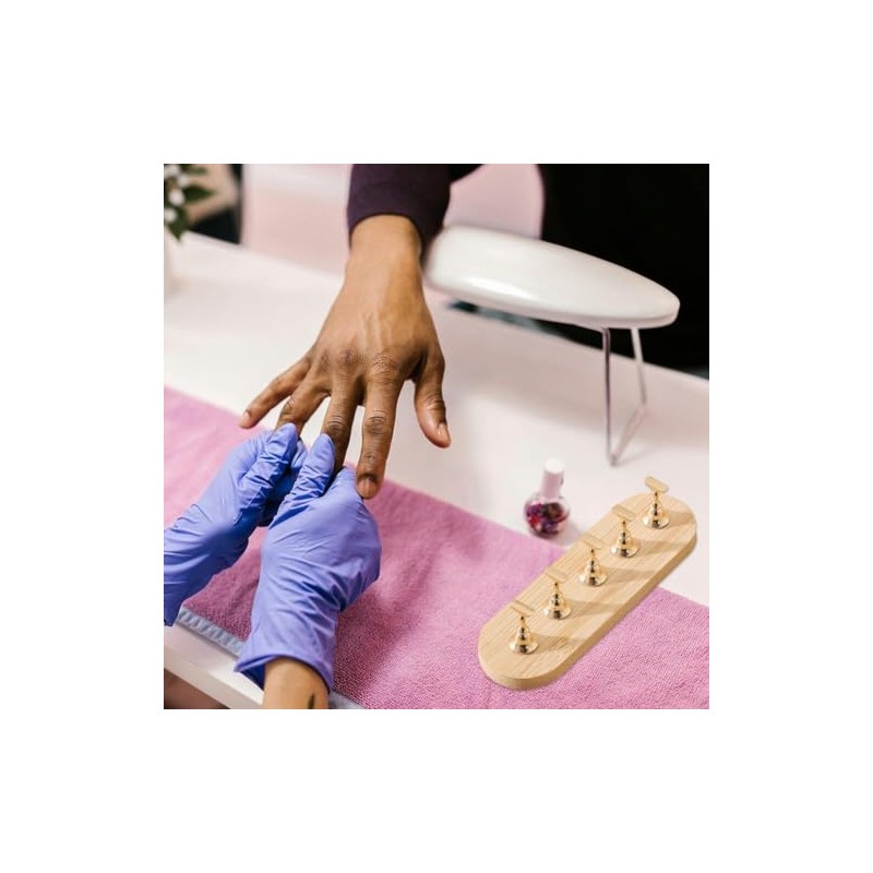 2 juegos de soporte de exhibición de uñas de madera,