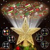Christmas Tree Topper Star Lighted with 6 Projection Modes Projector