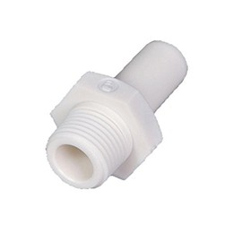 Parker 6521 06 17WP2 LIQUIfit Fitting, Standpipe to Pipe, Bio-Based Polymer, Tube Stem and Male BSPT Adapter, 6 mm and 3/8"