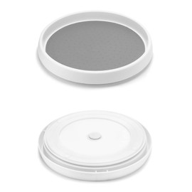 QWORK® 2 Pack Turntable Cupboard Organizer, Rotatable Organiser, seasoning organizer, Lazy-Susan, 25cm, for Cabinet Pantry Fridge