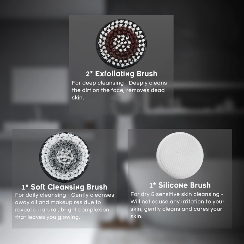 Orauley 4 Replacement Brush Heads for Model OR-9088 Facial Cleansing