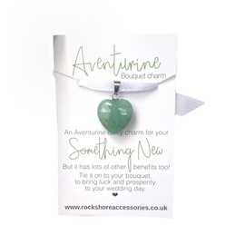 Rockshore Accessories Wedding Crystal Stone Charms Chakra Stones Something New Something Blue For Bride Bridal Bouquet Charm (Aventurine)