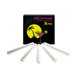 Glass Cocktail Straw 80mm - Reusable, Hygienic, Dishwasher Safe, Sustainable Straw by Escobar Accessoires