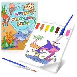 Mess Free Colouring-Books for Kids,Painting Sets for Children,Mini Colouring Books,Mess Free Books for Children Age 3-6,Art Craft Sets Birthday Drawing Gifts (sea animals)