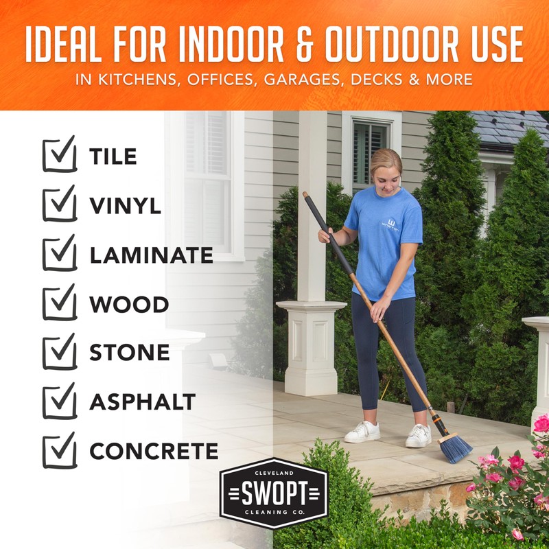 SWOPT Premium Multi-Surface Angle Broom Cleaning Head — Indoor and