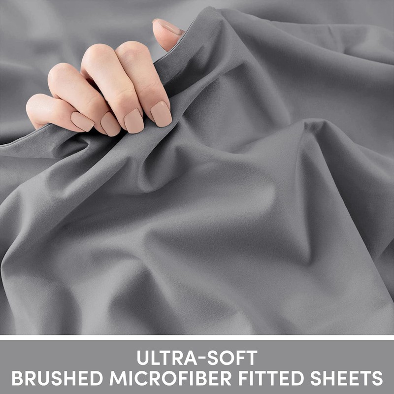 Moonlight Bedding Super King Fitted Sheet Grey - Premium 25cm