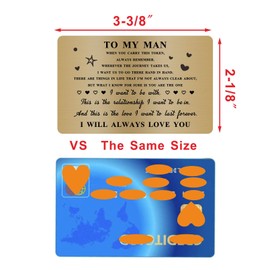 To My Man Wallet Card - I Love You Gifts for Him Boyfriend, Valentines Gifts for Men Husband, Boyfriend Christmas Card, Men Birthday Present