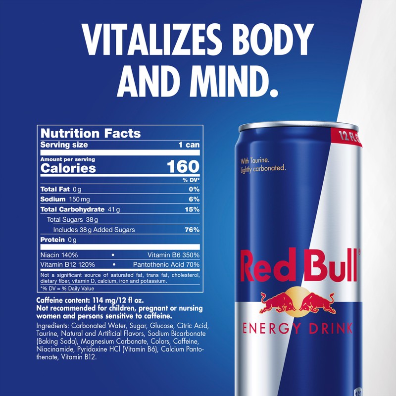 Red Bull Energy Drink with 114mg Caffeine plus Taurine &