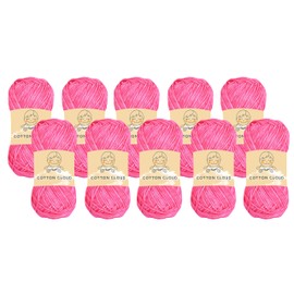 10pk Cotton Cloud Yarn by Yonkey Monkey Knit & Crochet Yarn (25 Sea Pink)