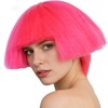 IMEYLE Yaki Wig Pink Bowl Cut Wig Women Fluffy Straight