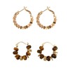 Retro-Inspired 14k Gold Plated Huggies Hoop Dangle Earrings for Women