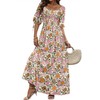 LUXVEER Women Boho Maxi Dresses Summer 2025 Floral Puff Short