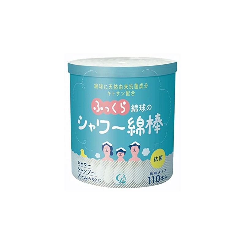 コットンラボ ふっくら綿球のシャワー綿棒 110本入