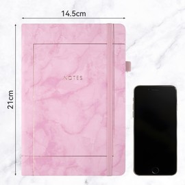 Umriox Notebook A5 Lined Journal,Hardcover Journal with 365 Pages 100gsm Thick Paper, College Ruled Notebooks for Women Men Writing School, Office, Travel, 14.5 x 21cm - Pink
