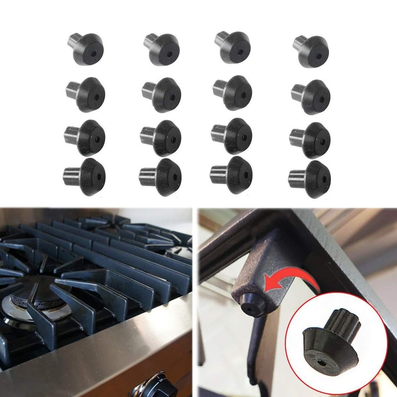 Pack of 16 Stove Grate Rubber Feet, High-Temp Replacement Set