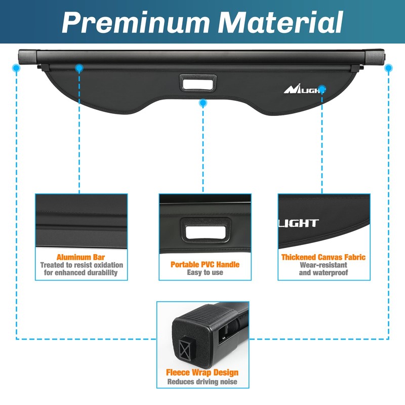 Nilight Trunk Cargo Cover for Ford Escape 2013 2014 2015