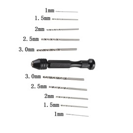 HALJIA 10 Pieces Twist Drill Bits Hand Woodworking Drill Precision Pin Vise Mini Micro Aluminum Hand Drill Rotary Tools for Model Jewelry Walnut Amber Beeswax Olive Nut