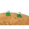 Green EMERALD Sterling Silver 925 Stud Earrings - 5 x