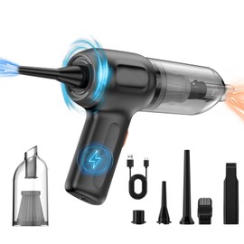 MARLALL Compressed Air Duster, Cordless Air Blower & Hand Pump Car Vacuum Cleaner Portable Rechargeable Mini Handheld Computer Keyboard Duster Cleaner(Black)