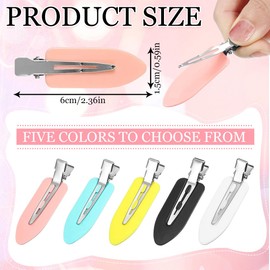 20 Pieces Seamless Hair Clips, Hair Pin Curl Clips, No Bending Hair Clips, Hair Pin Curl Clips, No Bending Hair Clips for Hair Styling, Make Up (White/Blue/Black/Pink/Yellow)