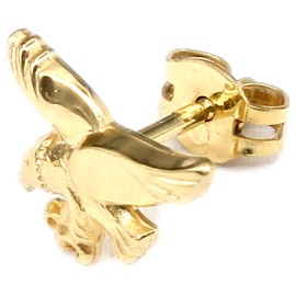 Men's Earring Eagle Stud Gold 333 Earring for Men Bird of Prey, Yellow Gold