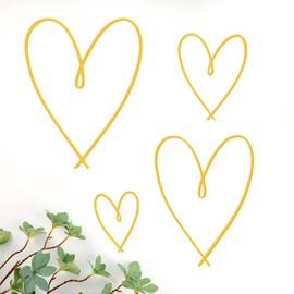 Pangda Pangda 4 Pieces Metal Heart Wall Art Decor Love Heart Wall Sign Ornaments for Bedroom Living Room Decoration(Gold)