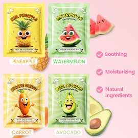 Kaely 40 Pack Bulk Face Masks for Kids, Kids Face Mask Spa Day kit Supplies, Spa Party Favors for Teens Girls, Sheet Facial Mask Skincare Gifts Set, Moisturize Soothe for All Skin Types, 02