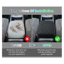 GAFAT Compatible with Hyundai Kona SX2 2024 2025 Centre Armrest Cover, Kona SX2 RHD Centre Console Armrest Protection, PU Microfibre Leather Padding, 4 cm Increased Thickened Relieve Fatigue