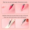 JERCLITY 5 Pieces Double-Ended Rhinestone Pick-Up Manicure Tools, Replaceable Self-Adhesive
