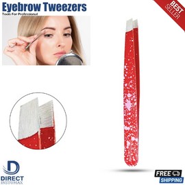 Eyebrow Tweezer Slanted Flat Tip Stainless Steel Facial Hair Remover Clip Makeup