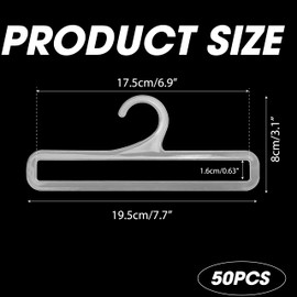 50 Packs Tea Towel Hanger Display, 7.7" Long White Multifunctional Plastic Hangers Storage Racks Suitable for Storing Hanging Legging Scarf Clothes Wardrobe Ties Shawls Rings Belts Scarves Sock Retail