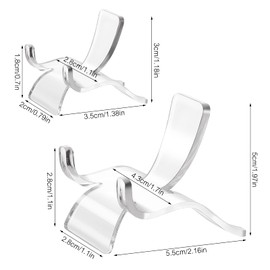 Dreamtop Pack of 20 Acrylic Triangle Display Holder Clear Plastic Display Easel Stands for Mineral Agate Fossil Coral Small Collectible Items Display Stand, 2 Sizes