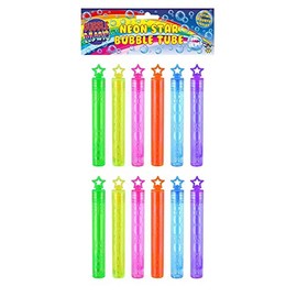 Henbrandt Neon Bubble Tubes with Star Topper, Pack of 24