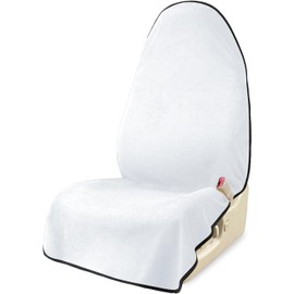 AOTOTON Car Seat Covers 1 Pack White Waterproof Towel Car Seat Cover Universal Fit for Most Trucks SUV Fitness Athletes Pets Gym and Water Sport