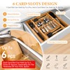 Hiitytin Bamboo Expandable Drawer Organizer for Utensils Holder, 6 Card