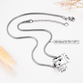 SOITIS Pet Urn Necklace Dog Ashes Necklace Cremation Necklace for Dog Cat Ashes Memorial Urn Necklaces