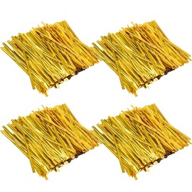 Aoktorkit 1PACKS 800Pcs Gold Metal Wire Twist Ties, 20cm, For Bread, Candy Bags