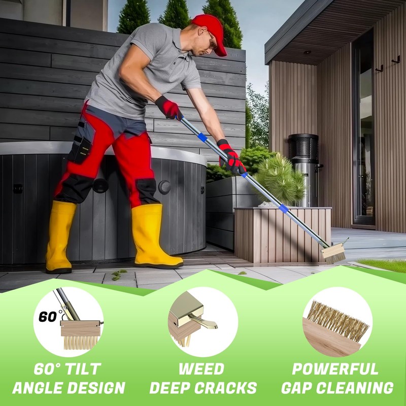 Viscogrip Crack Weeder Tool Set, Manual Stainless Steel Crevice Weeding
